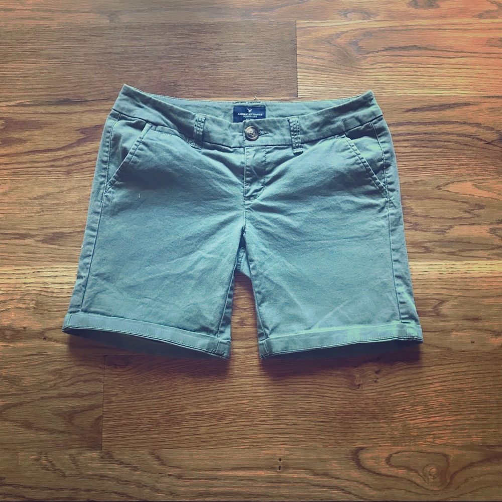 American Eagle Navy Green Jean Shorts